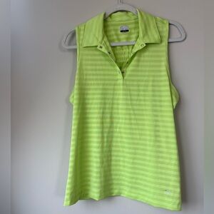 Callaway Women’s Electric Lime Striped Racer Back Sleeveless Tank Top - Size L
